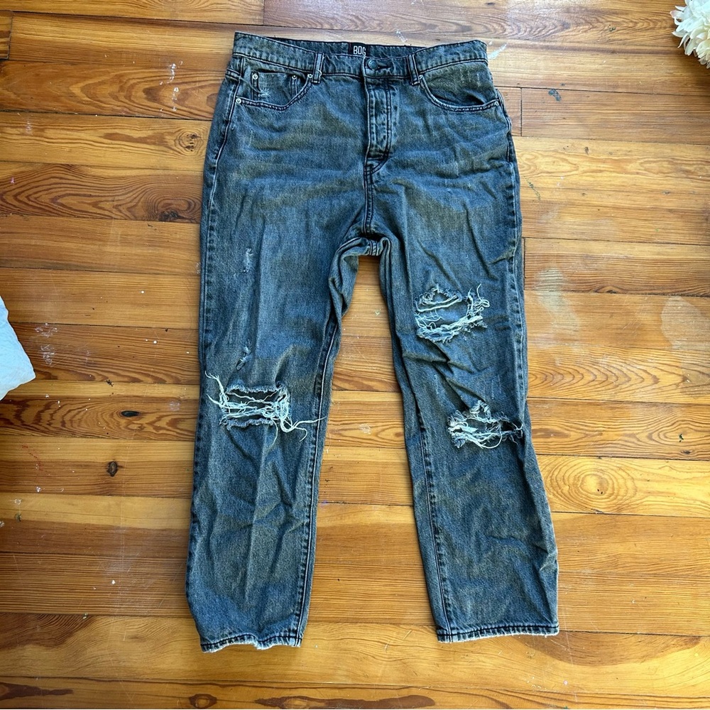 BDG Relaxed Fit Distressed Black Jeans